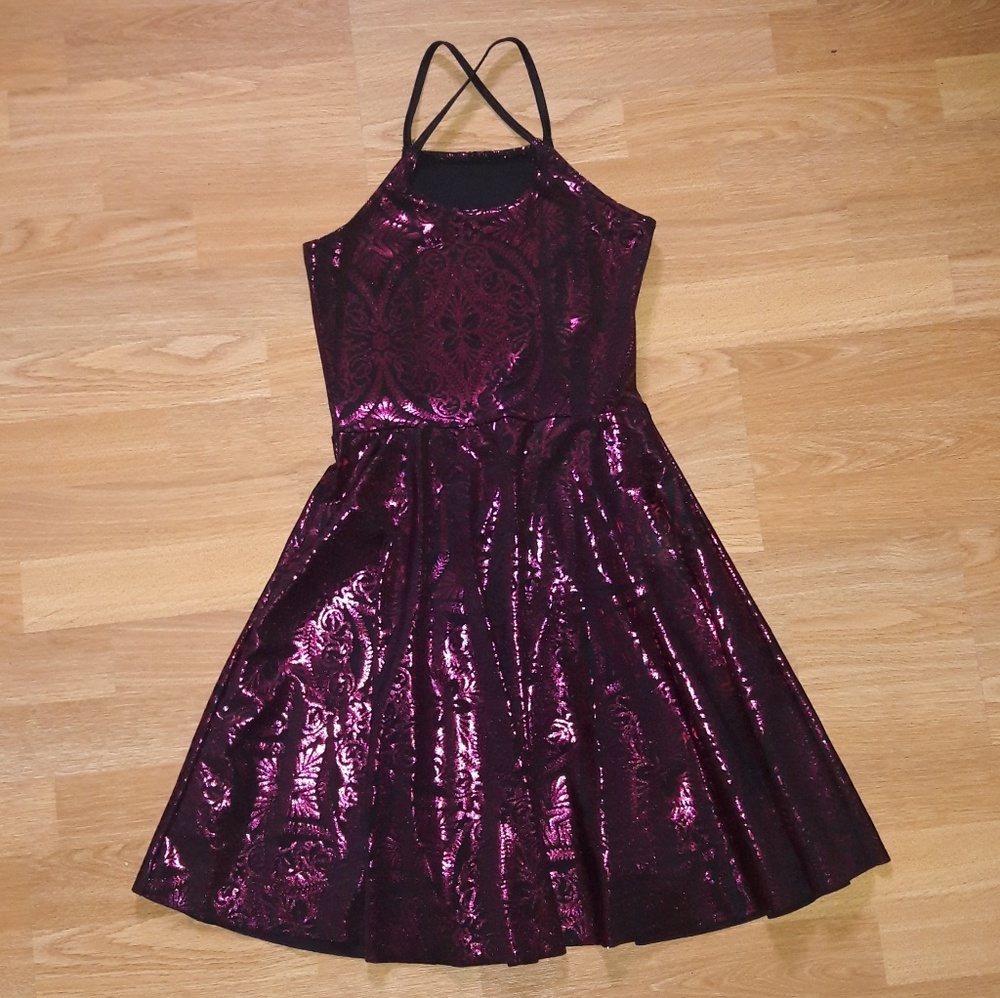 Black Milk Geometric Floral Pink Reversible dress